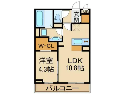 西武新宿線 花小金井駅 徒歩10分 3階建 築11年(1LDK/1階)の間取り写真