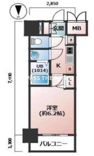 プレサンス扇町駅前(1K/5階)の間取り写真