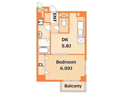 パルテノン(1DK/2階)の間取り写真