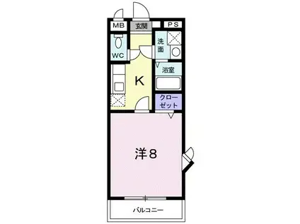 MILD.A(1K/4階)の間取り写真