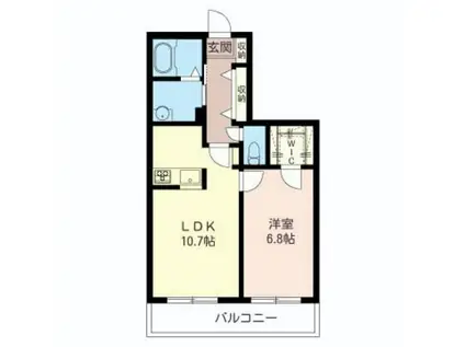 CASA SOLE(1LDK/3階)の間取り写真