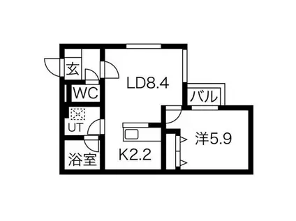 エムアールレジデンスN32(1LDK/4階)の間取り写真