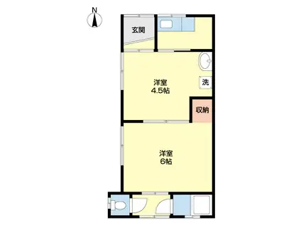 黒田アパート(2K/1階)の間取り写真