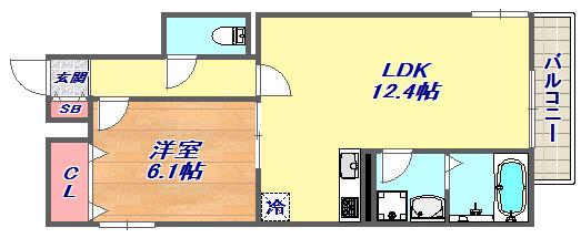DEAR COURT(1LDK/1階)の間取り写真