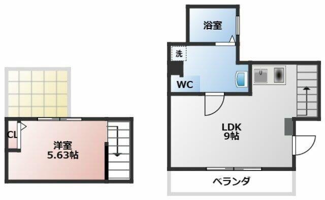 PSR矢作町(1LDK/3階)の間取り写真