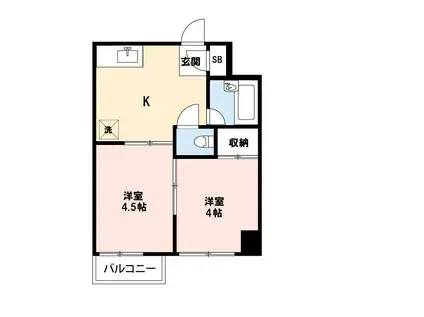 プラッセ小豆沢(2K/8階)の間取り写真