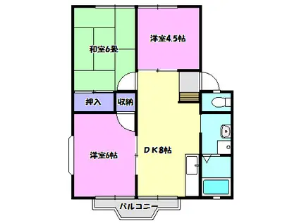 パークハイツ松ヶ丘(3DK/1階)の間取り写真