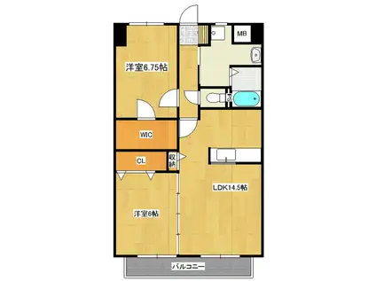 ヴィラモルフェ(2LDK/2階)の間取り写真