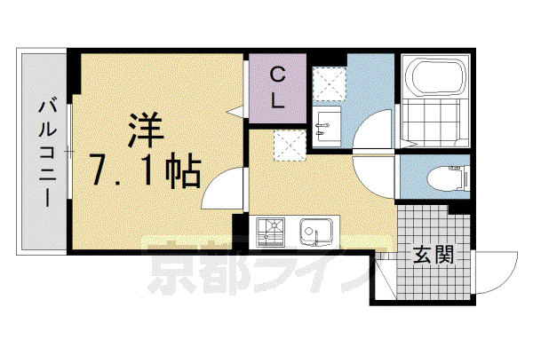 ヒカルサ京都大宮中林I(1K/2階)の間取り写真