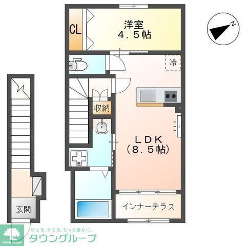BON LYON (1LDK/2階)の間取り写真