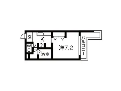 POEM07(1K/1階)の間取り写真