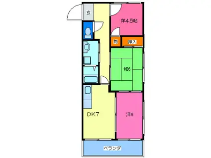 グレイスガーデン新森(3DK/5階)の間取り写真