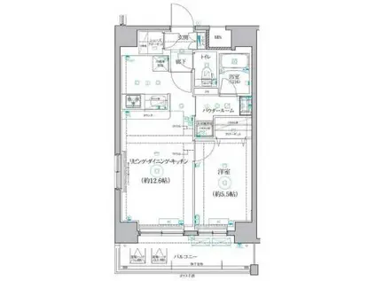 クオリタス菊川(1LDK/6階)の間取り写真