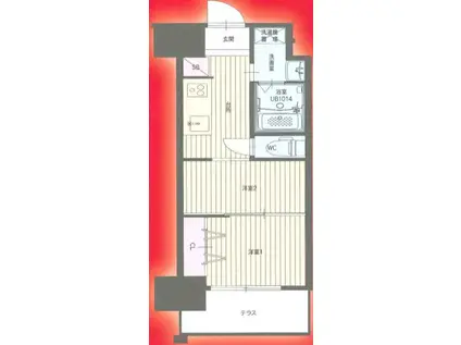 CLUB ORIENT NO.122(2K/5階)の間取り写真