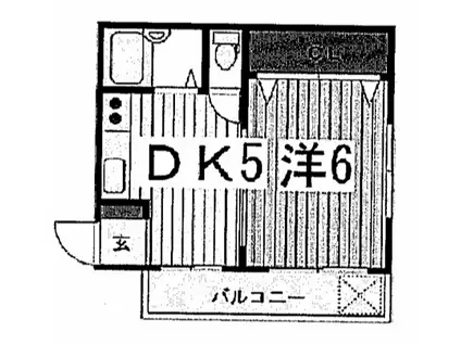 日建Pルイムローズ常盤第2(1DK/5階)の間取り写真