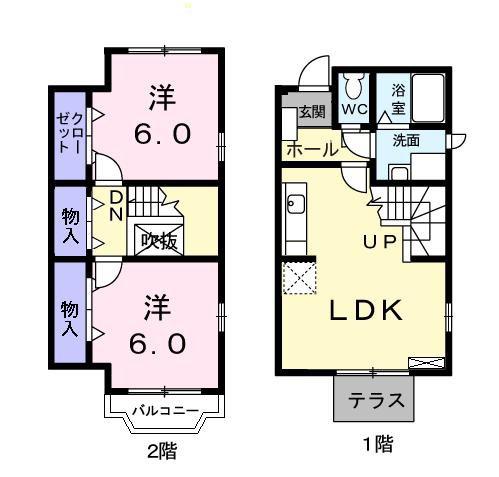 エム・プルミエC(2LDK/1階)の間取り写真