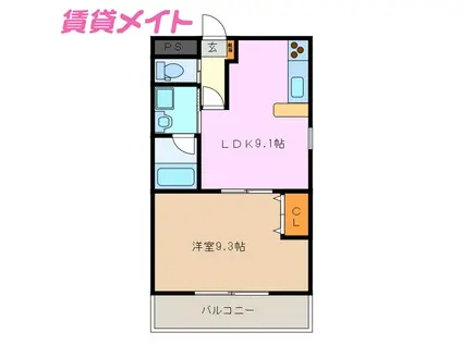 シャトー・グラシューズ(1LDK/2階)の間取り写真