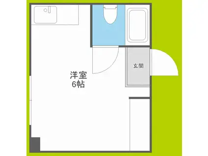 フェリーチェ新町(ワンルーム/2階)の間取り写真