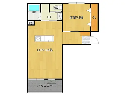 SAINTE DEVOTE(1LDK/2階)の間取り写真