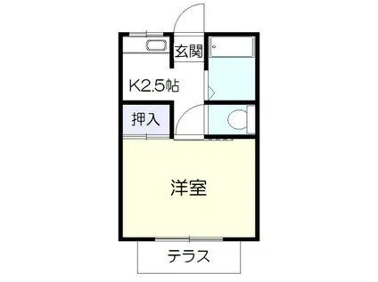 ガーデン光(1K/1階)の間取り写真