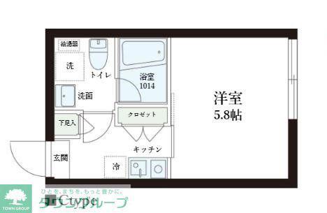 レピュア中板橋駅前レジデンス(1K/3階)の間取り写真