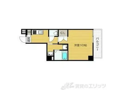 フジロイヤルローズコート(1K/6階)の間取り写真