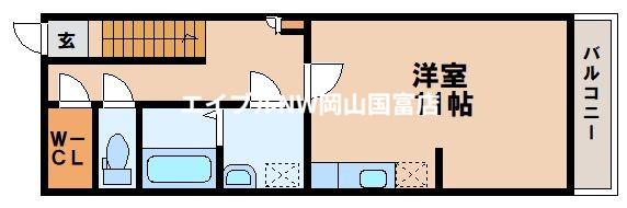 光ヒルズ三野(1K/2階)の間取り写真