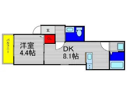 CALM PARK RESIDENCE(1DK/3階)の間取り写真
