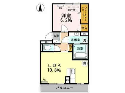 CLAIR PINE(1LDK/3階)の間取り写真