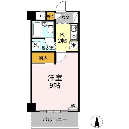 植田コーポ(1K/3階)の間取り写真