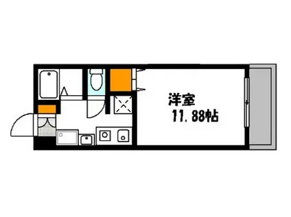 セイミツビル(1K/6階)の間取り写真