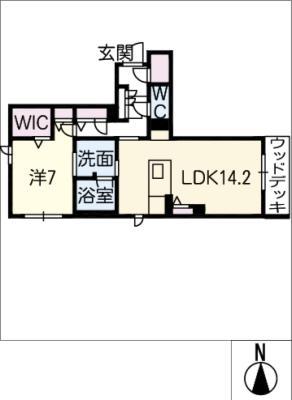 エグゼスト ネロ(1LDK/1階)の間取り写真