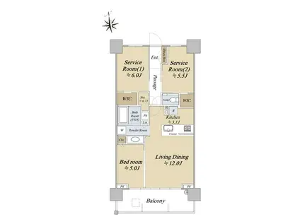 シティテラス杉並方南町サウス(1SLDK/1階)の間取り写真