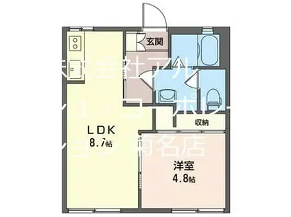 サンハイツ(1LDK/1階)の間取り写真