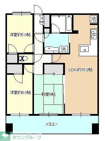 レクセルプラザ本川越(3LDK/6階)の間取り写真