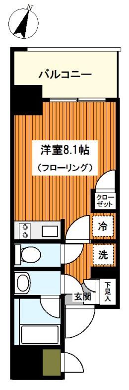 レジディア川崎(ワンルーム/7階)の間取り写真