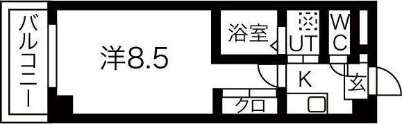 プロビデンス新瑞橋(1K/6階)の間取り写真