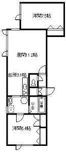 ベルコート永山II(2LDK/2階)の間取り写真