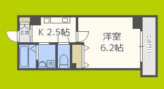 みおつくし都島(1K/5階)の間取り写真