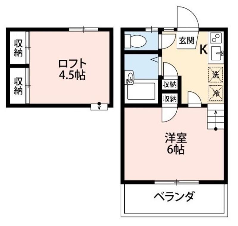 K・ドルセーメゾン(1K/2階)の間取り写真