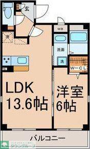 AXIS SAKAE V(1LDK/6階)の間取り写真