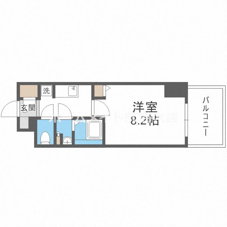 TOPAZ江坂(1K/8階)の間取り写真