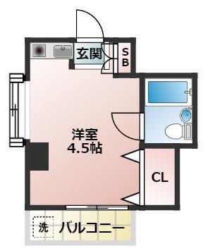 WING21(ワンルーム/3階)の間取り写真