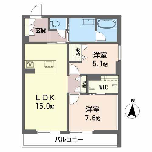 シャーメゾン アヴァンセ(2LDK/2階)の間取り写真