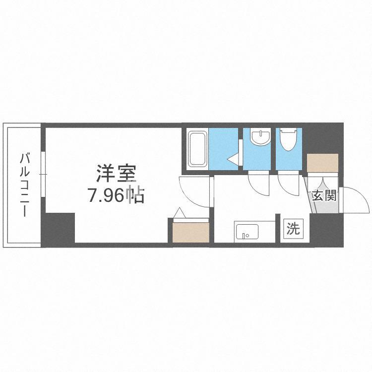 ラヴィータ難波元町(1K/3階)の間取り写真