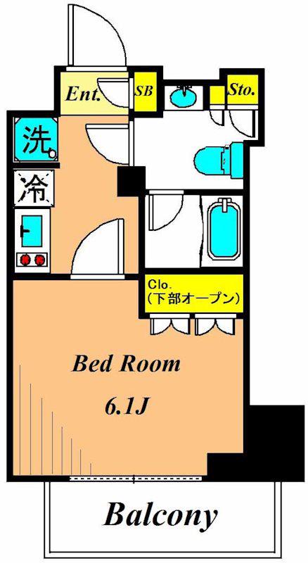 レジディア大森III(1K/10階)の間取り写真