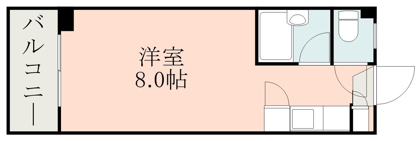 アイリス下荒田(ワンルーム/2階)の間取り写真