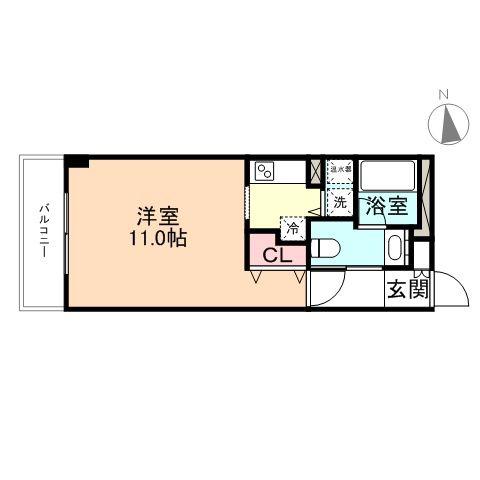 ファーストレーベン新富町(1K/8階)の間取り写真