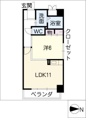 クレール イワタ(1LDK/2階)の間取り写真