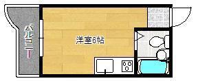 PLイースト下到津の丘(ワンルーム/3階)の間取り写真